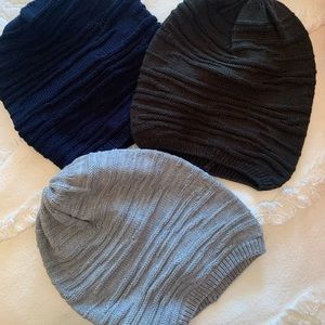 Beanie bundle charcoal gray, navy, and light gray